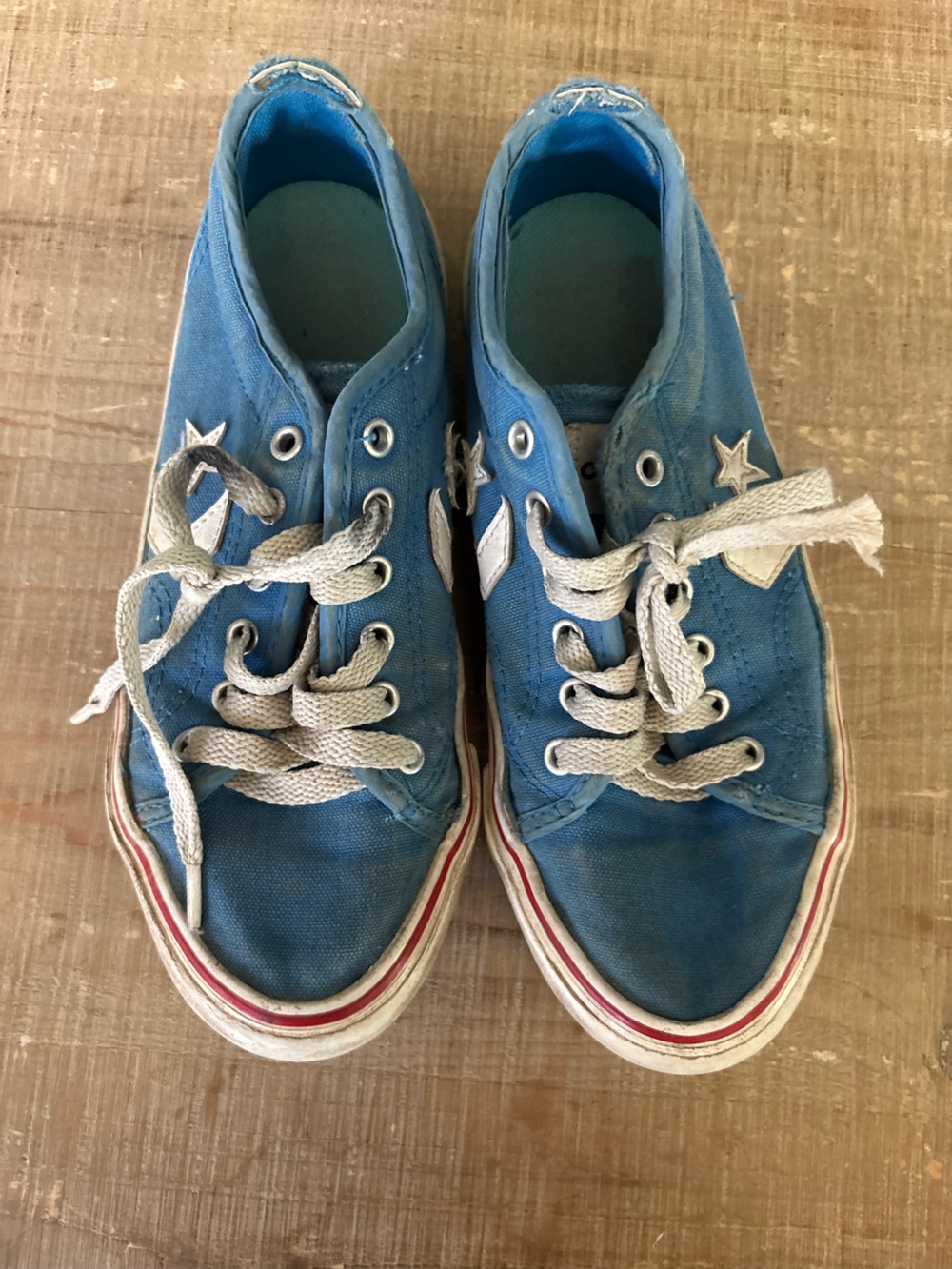 Converse Kids Light Blue Canvas Lace-Up Sneakers with White Trim